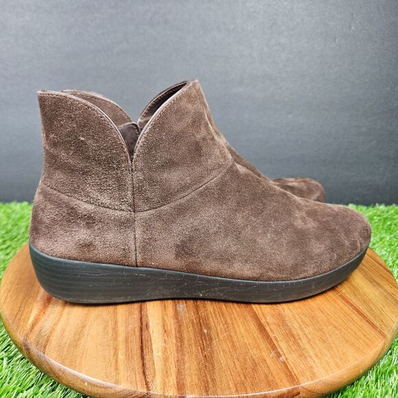 FitFlop Womens Supermod Bootie Suede Leather Ankle Boot Shoes Chocolate Size 10 - Picture 1 of 11